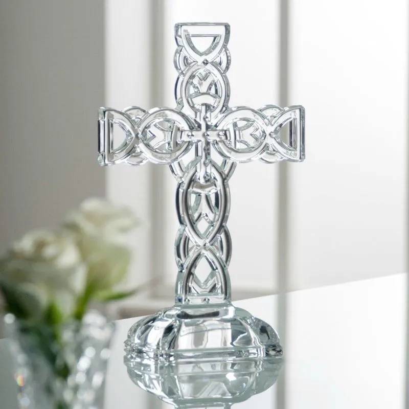 D21191 Fine Crystal Celtic Cross Statue Lifestyle Gaelsong