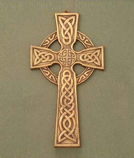 Antique Brass Celtic Knot Wall Cross 