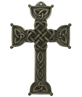 Bronze Celtic Love Cross Plaque