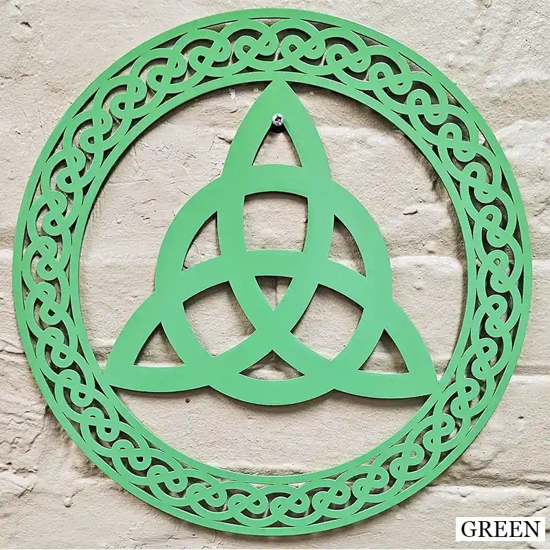 D22205 Color GREEN Trinity Knot Celtic Metal Wall Art Gaelsong