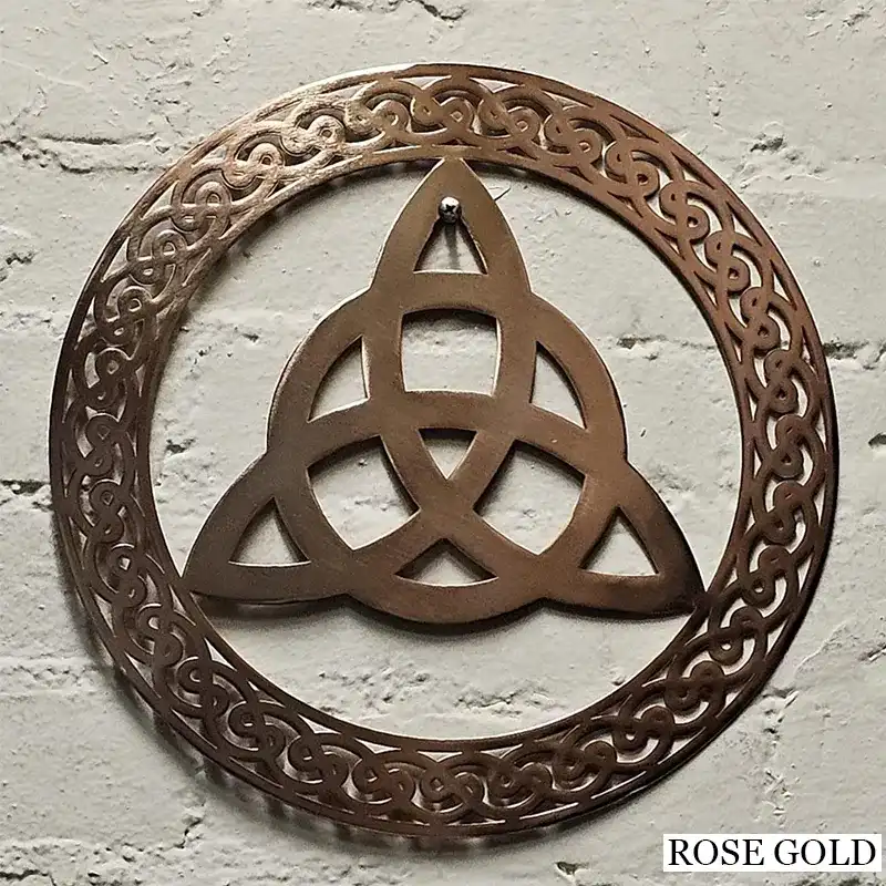 D22205 Color ROSE GOLD Trinity Knot Celtic Metal Wall Art Lifestyle Gaelsong
