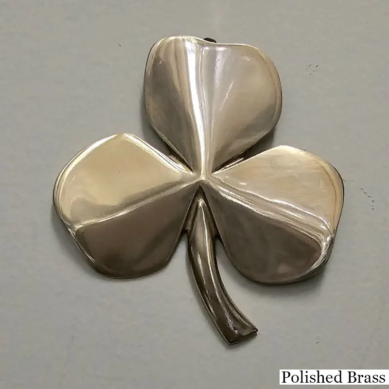 D22211 POLISHED BRASS Irish Three Leaf Shamrock Wall Decor with Mother Blessing Studio Gaelsong