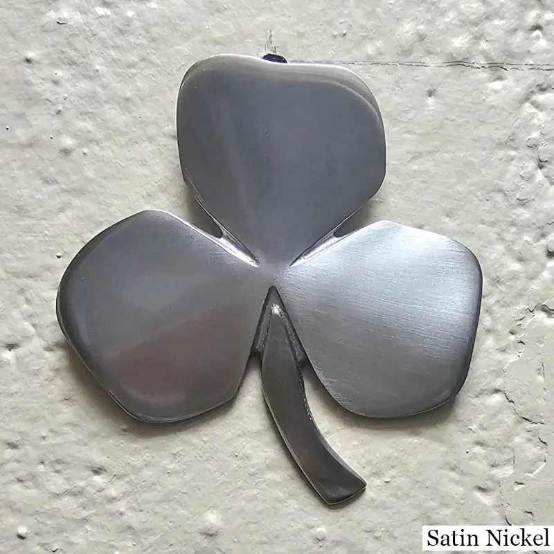 D22211 SATIN NICKEL Irish Three Leaf Shamrock Wall Decor with Mother Blessing Gaelsong