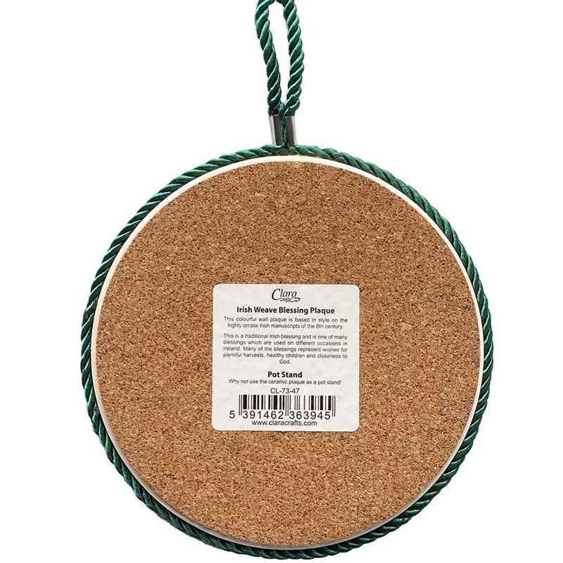 D22223 Round Shaped Ceramic Irish Blessing Plaque Back Side  Gaelsong