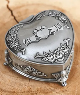 Celtic Love Heart Shaped Claddagh Jewelry Box