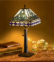 Trinity Knot Lamp Made of Stained Glass Ivory Gaelsong