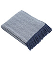 Oxford Blue Herringbone Throw of Merino Wool Gaelsong