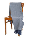 Oxford Blue Herringbone Throw of Merino Wool on Chair 1 Gaelsong