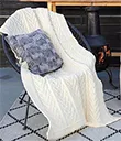 D50637S2 100 Merino Wool Heart Knit Blanket Gaelsong 