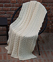 Natural Merino Wool Heart Throw on Chair 2 Gaelsong