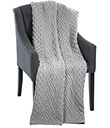 Honeycomb Merino Wool Aran Throw Grey on Chair Gaelsong