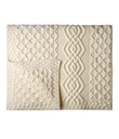 Honeycomb Merino Wool Aran Throw White Close Up Gaelsong