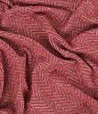 Fringed Irish Herringbone Wool Throw in Rose Pattern view 5