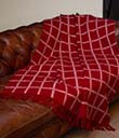 Plaid Merino Wool Check Blanket in Rose view 2
