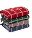 Plaid Merino Wool Check Blanket in Rose view 5