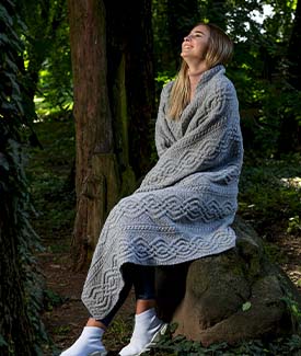 100% Wool Picnic Throw with Leather Straps