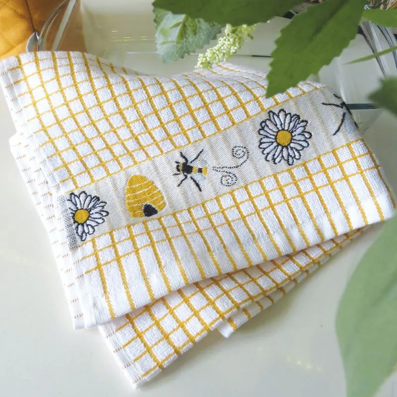 D50649 HONEY BEE Irish Designed Jacquard Tea Towel- Set of 3 Gaelsong