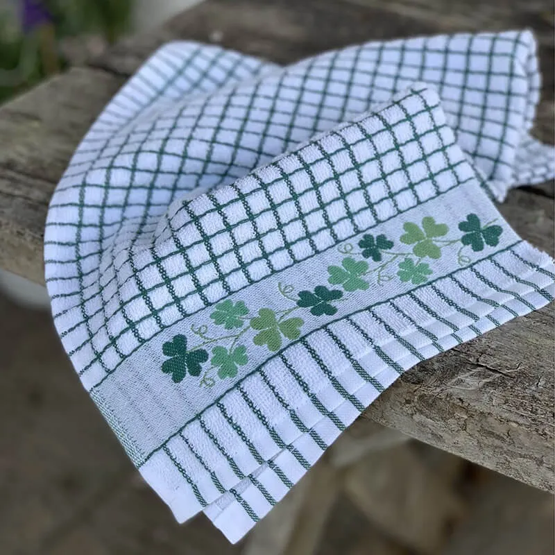 D50649 SHAMROCK Irish Designed Jacquard Tea Towel- Set of 3 Gaelsong