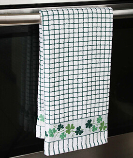 Irish Shamrock Jacquard Woven Tea Towel - Set of 3