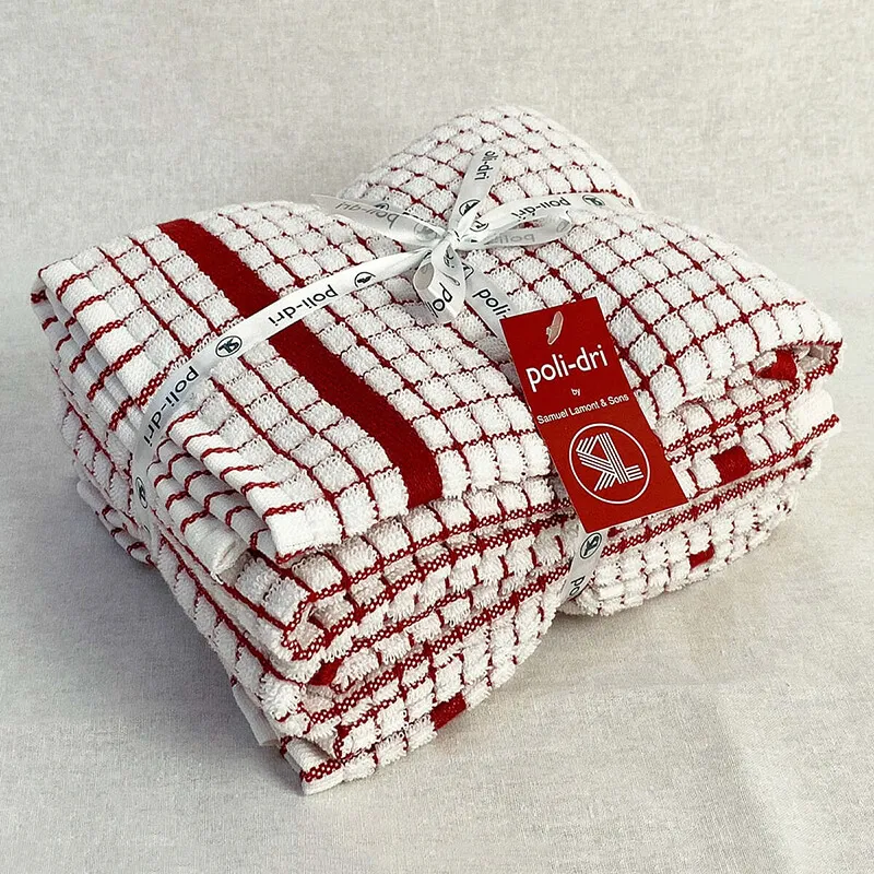 D50650 RED Colour Irish Jacquard Woven Tea Towel Set of 3 Gaelsong