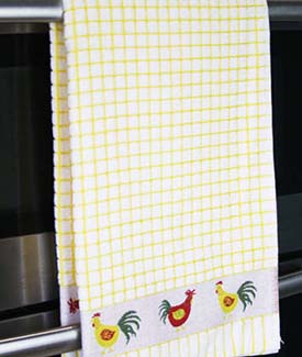 Yellow Chickens Jacquard Tea Towel Set of 3