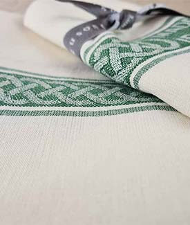 Celtic Knotwork Linen Tea Towels in Green