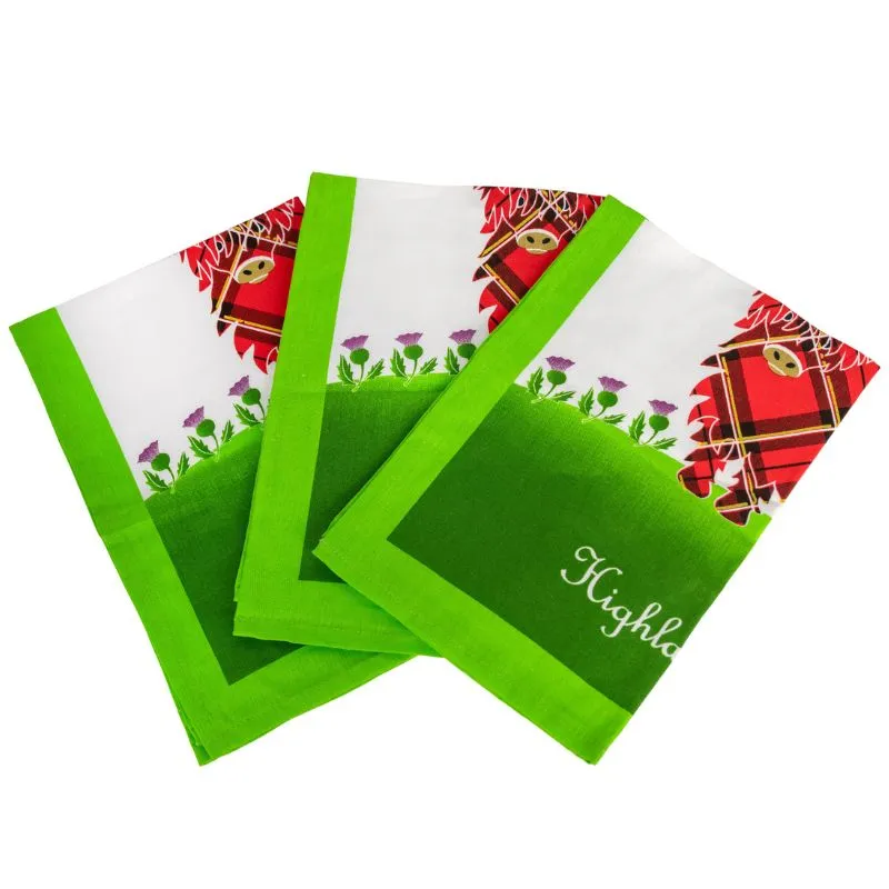 D50690 Highland Cow Cotton Tea Towel Set Gaelsong