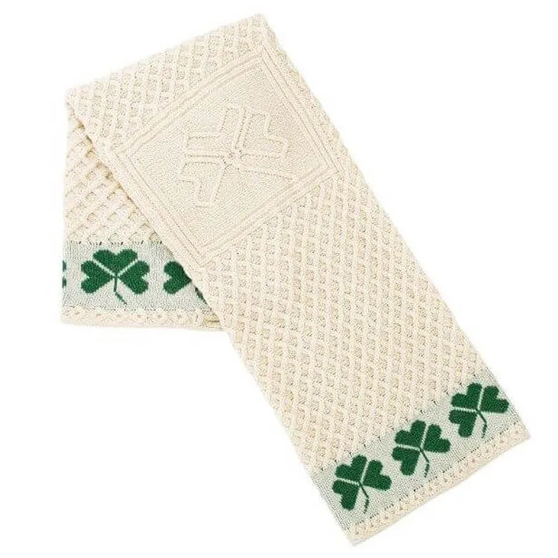 D50712 Irish Shamrock Cable Stitch Throw Gaelsong