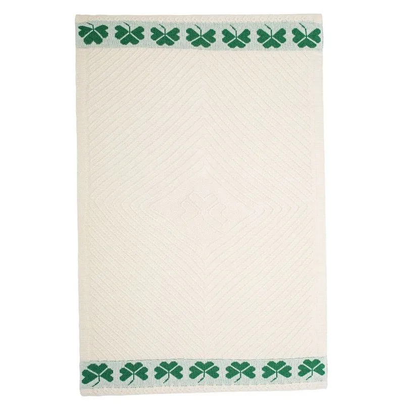 D50713 Pure Merino Irish Shamrock Throw Full Size Gaelsong