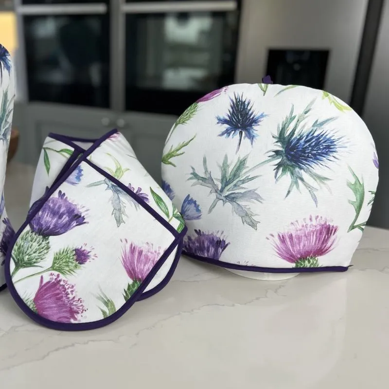 D50720 TEA COSY and DOUBLE GLOVEScottish Thistle Home Kitchen Textiles Lifestyle  Gaelsong