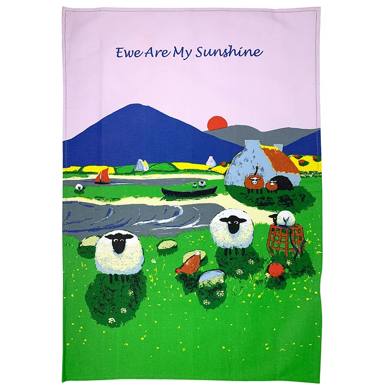 D50738 MY SUNSHINE Colorful Irish Sheep Tea Towels Gaelsong