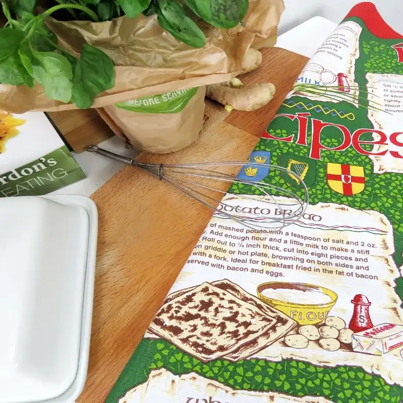D50739 Classic Irish Recipe Dish Towel On the Table Gaelsong