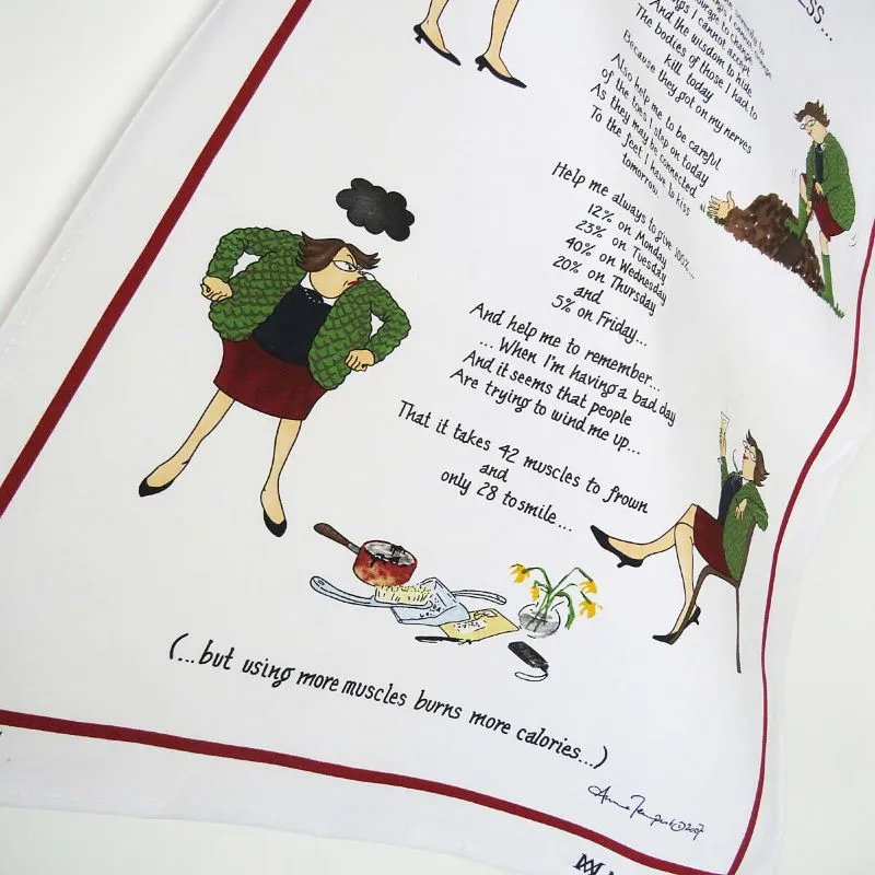 D50740 In Times of Stress Humorous Tea Towel Closeup View Gaelsong