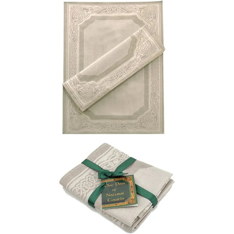 D50746 TOWEL Celtic Vintage Style Table Linens Unfolded View Gaelsong