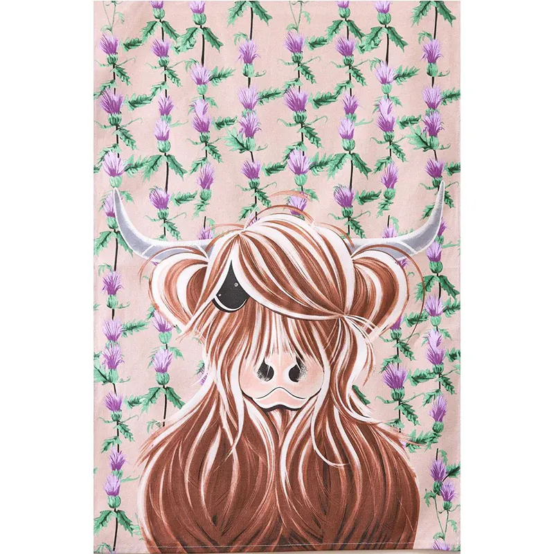 D50747 COW Symbols of Scotland Tea Towel Gaelsong