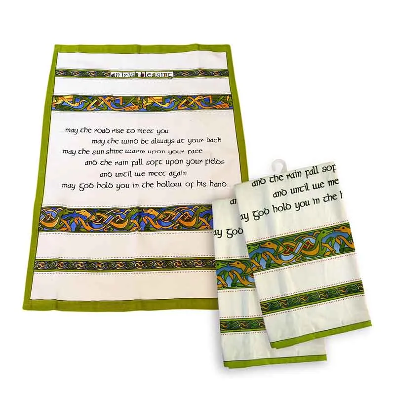 Traditional Irish Blessing Celtic Tea Towel