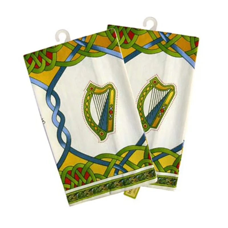 D50760  Irish Weave Cotton Kitchen Textiles Tea Towel Set Of 2 Gaelsong