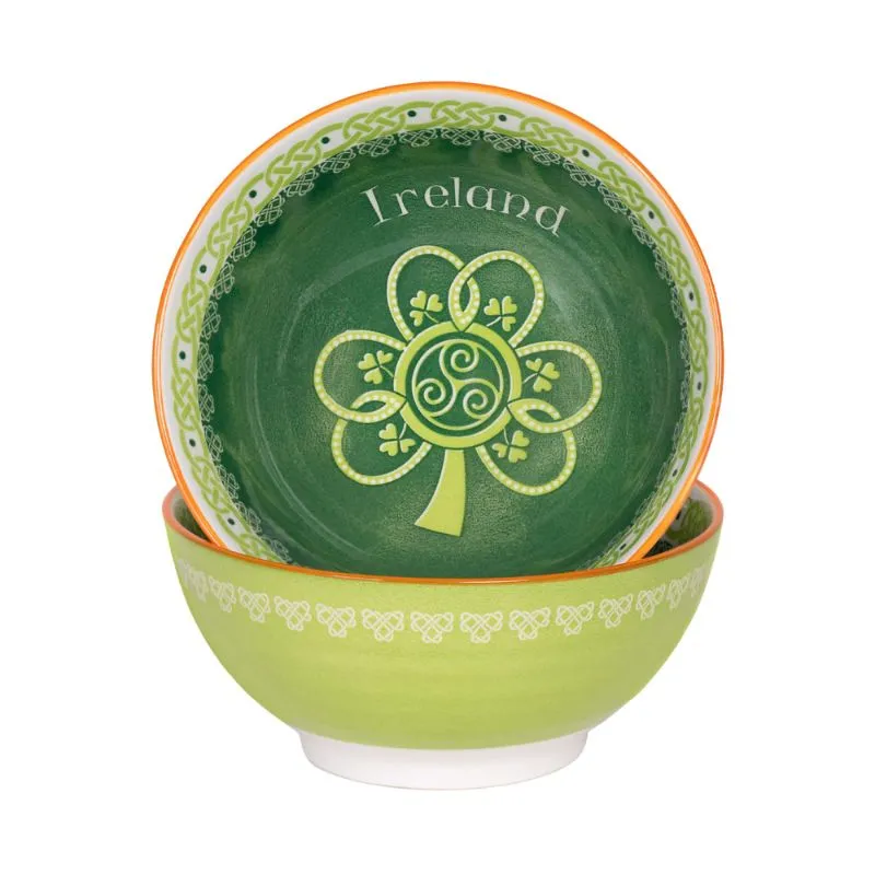 D60009 SHAMROCK SPIRAL  Celtic Bowls SET OF 2 Ireland  Gaelsong