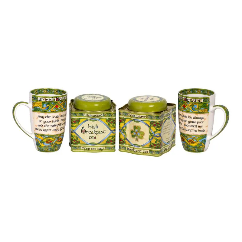 D62803 Irish Blessing Tea Set 2 Mugs and 2 Packs of Tea Gaelsong 