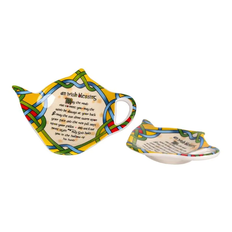 D62803 Irish Blessing Tea Set 2 tea bag holders Gaelsong