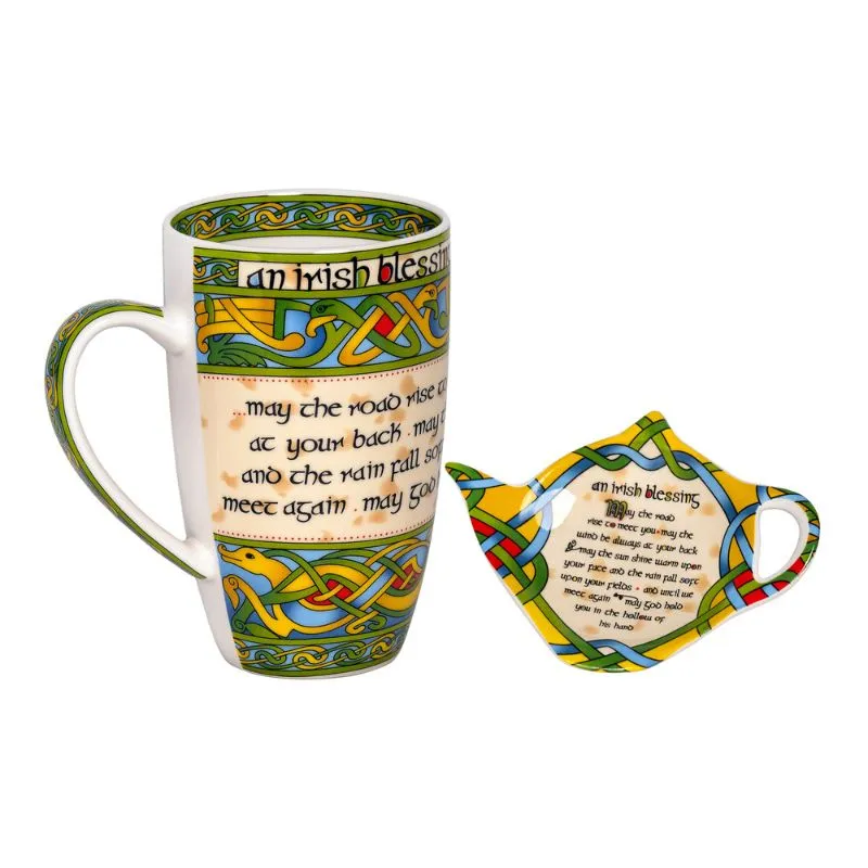D62803 Irish Blessing Tea Set mug and tea bag holder Gaelsong