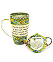 Irish Blessing Tea Set of Irish Blessing Mug and Irish Blessing Teabag Holder Gaelsong