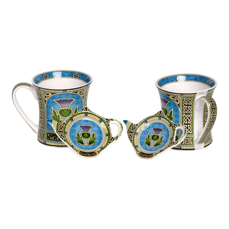 D63027 Authentic Scottish Thistle Tea Collection Set of 4  Gaelsong