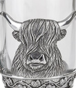 Highland Cow Glass Tankard Close Up Gaelsong