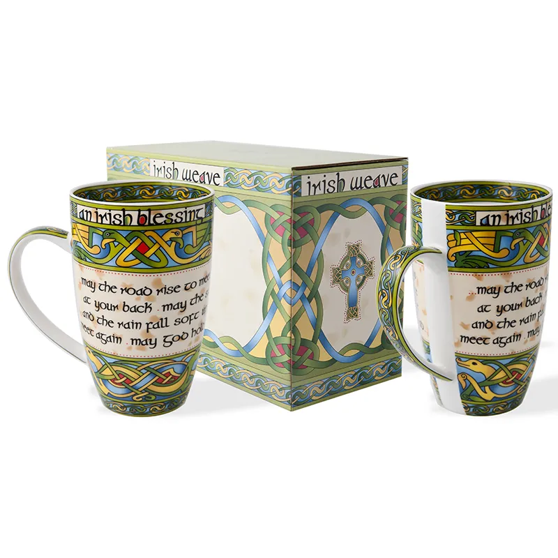 D63047S2 Bone China Irish Blessing Mug Set Gaelsong 