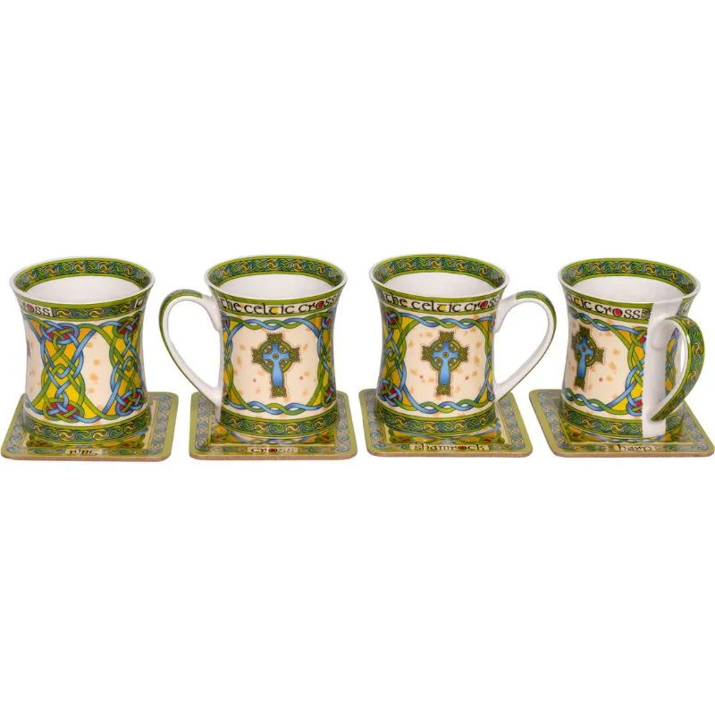 Celtic High Cross Mug and Coaster Set