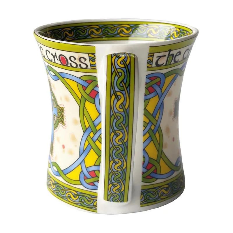 D63073S2 Celtic Cross Irish Mug Celtic Knotwork on Handle Gaelsong