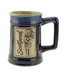 Scotland Piper Stoneware Beer Mug