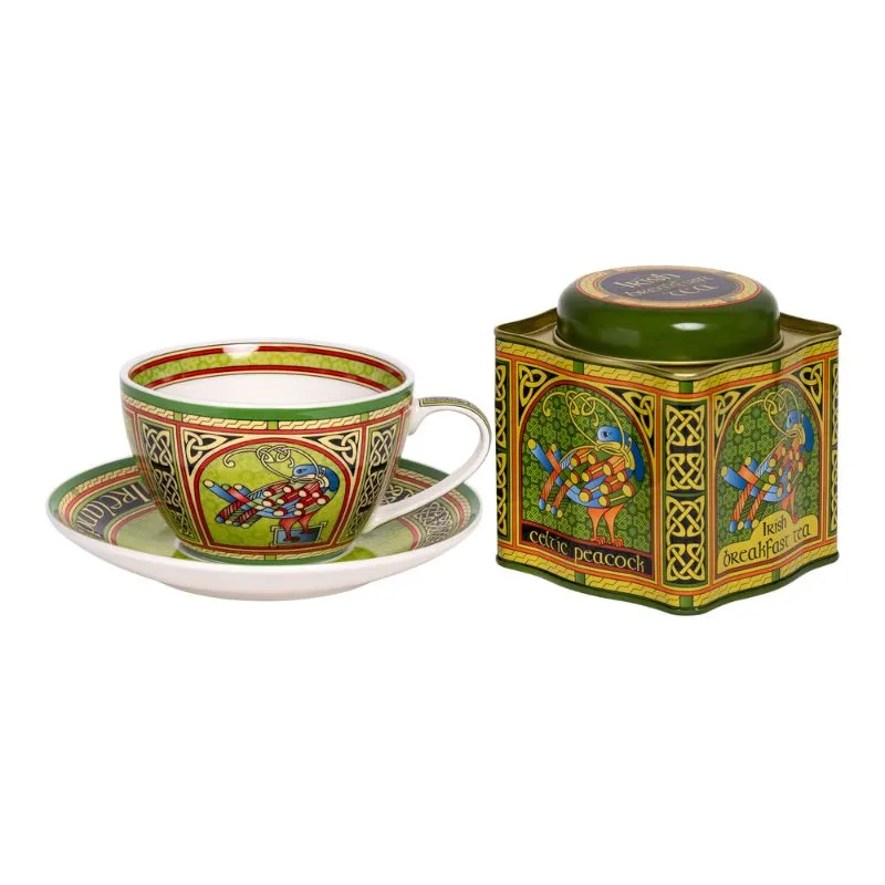 D63086 Celtic Peacock Irish Kitchen Accessories Mug and Tea Gaelsong