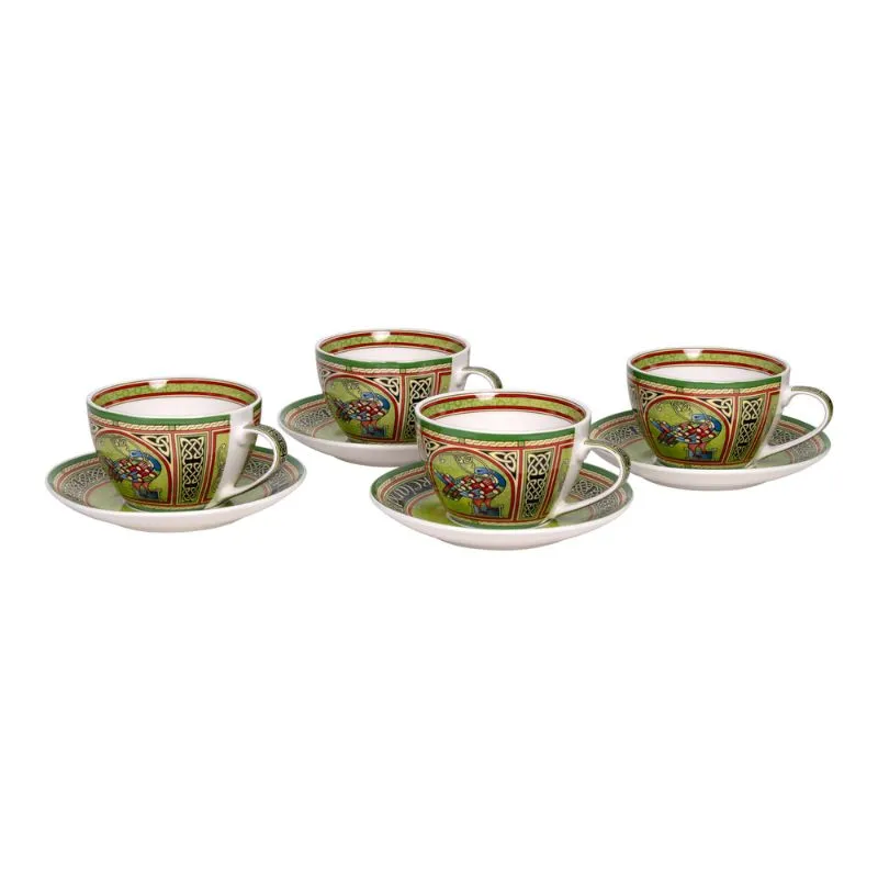 D63086 Celtic Peacock Irish Kitchen Accessories 4 Mugs Gaelsong
